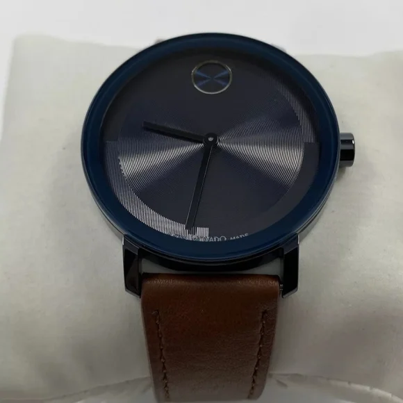 ***BRAND NEW*** Men's Movado Bold Evolution 2.0 Brown Strap Watch with Textured - Picture 4 of 13